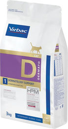 Produktbild von Virbac Veterinary HPM Cat Dermato D1 Hypoallergenes Diätfutter für Katzen zur Unterstützung von Haut und Fell 3 kg - 3 kg