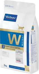 Produktbild von Virbac Veterinary HPM Cat Weight Loss and Control W2 Diätfutter Trockenfutter für erwachsene Katzen zur Gewichtskontrolle 3 kg - 3 kg