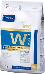 Produktbild von Virbac Veterinary HPM Cat Weight Loss and Control W2 Diätfutter Trockenfutter für erwachsene Katzen zur Gewichtsreduktion und Gewichtskontrolle 7 kg - 7 kg