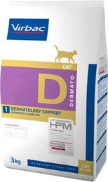 Virbac Veterinary HPM Dietetic Cat Dermato D1 Hypoallergenes Trockenfutter für Katzen zur Unterstützung von Haut und Fell 2 x 3 kg - 3 kg – Bild 1 von 4