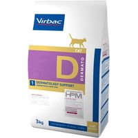 Produktbild von Virbac Veterinary HPM Dietetic Cat Dermato D1 Hypoallergenes Trockenfutter für Katzen zur Unterstützung von Haut und Fell 2 x 3 kg - 3 kg