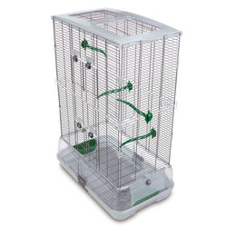 Produktbild von Vision Vogelheim Modell M02 Vogelkäfig für Wellensittiche Kanarienvögel Agaporniden und Finken in Weiß Größe M
