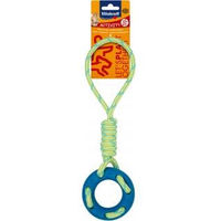 Produktbild von Vitakraft Activity Hundespielzeug Wurfspielzeug Ring mit Seil aus Gummi in Blau und Bunt