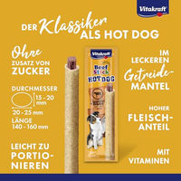 Produktbild von Vitakraft Beef Stick Hot Dog Hundeleckerli Rind ohne Zucker 30 g - 30 g