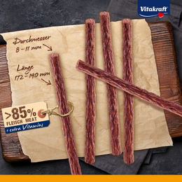 Vitakraft Beef-Stick Kausnack Rind ohne Farb- und Aromastoffe sowie ohne Konservierungsstoffe 50x12g - 50 x 12 g – Bild 1 von 2