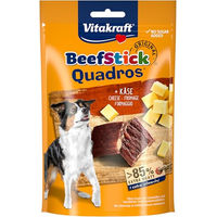 Produktbild von Vitakraft Beef Stick Quadros Hundesnack Rind mit Käse ohne Zuckerzusatz 70g - 7 x 70 g