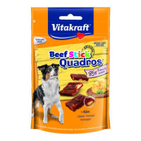 Produktbild von Vitakraft Beef Stick Quadros plus Käse Hundeleckerli mit Rind 7 x 70g