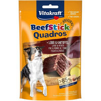 Produktbild von Vitakraft BeefStick Quadros Rind mit Leber und Kartoffel Getreidefreier Belohnungssnack für Hunde Adult 7 x 70 g
