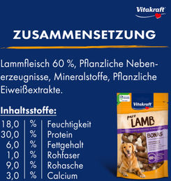 Vitakraft Bonas Calciumknochen Lamm Monoprotein Getreidefrei 80 g - 80 g – Bild 1 von 4