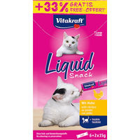 Produktbild von Vitakraft Cat Liquid Snack Creme Huhn und Lachs für Katzen mit Taurin 8 x 15 g