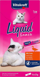 Produktbild von Vitakraft Cat Liquid Snack Ente und Beta-Glucane für Katzen 18x15g