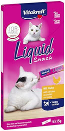 Vitakraft Cat Liquid Snack Huhn mit Taurin für Katzen 90g - 6 x 15 g – Bild 1 von 12