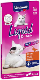 Vitakraft Cat Liquid Snack Katzen Leckerli Ente mit Beta-Glucanen 90g - 6 x 15 g – Bild 1 von 11