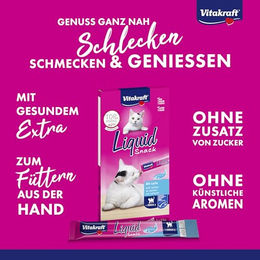 Vitakraft Cat Liquid Snack Lachs mit Omega 3 für Haut und Fell 6 x 15 g - 6 x 15 g – Bild 1 von 10