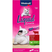 Produktbild von Vitakraft Cat Liquid Snack Rind und Inulin Katzencreme für Kitten 90g - 6 x 15 g