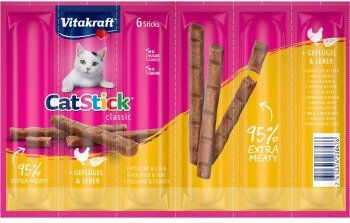 Vitakraft Cat-Stick Crunchy Sticks Geflügel und Huhn für Katzen 360g - 10 x 6 Stk. – Bild 1 von 3