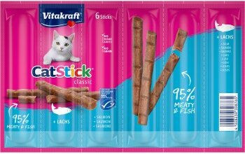 Vitakraft Cat-Stick Crunchy Sticks Lachs MSC für Katzen 10x6 Stück - 10 x 6 Stk. – Bild 1 von 3