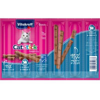 Produktbild von Vitakraft Cat-Stick Crunchy Sticks Scholle und Fisch für Katzen mit Omega 3 für Haut und Fell 10x6 Stück 360g