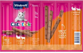 Vitakraft Cat-Stick Crunchy Sticks Truthahn und Lamm für Katzen 60 Stück - 10 x 6 Stk. – Bild 1 von 2