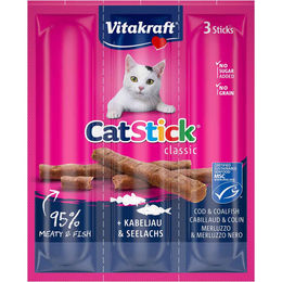 Vitakraft Cat Stick Leckerli Kabeljau und Seelachs MSC für Katzen Adult 15 Stück – Bild 1 von 4