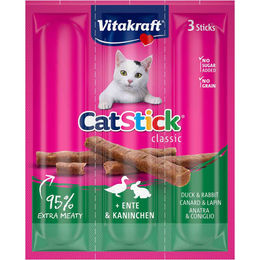 Vitakraft Cat-Stick mini Crunchy Sticks Ente und Kaninchen 10x3 Stück – Bild 1 von 4