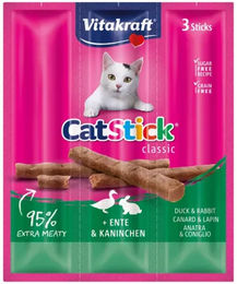 Vitakraft Cat Stick Mini Crunchy Sticks Ente und Kaninchen Katzensnack für erwachsene Katzen 18 g - 3 x 6 g – Bild 1 von 7