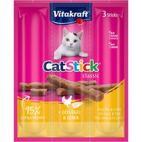 Produktbild von Vitakraft Cat-Stick mini Katzen Leckerli Geflügel und Leber 10x3 Stück