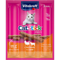 Produktbild von Vitakraft Cat-Stick mini Katzen Leckerli Truthahn und Lamm 10x3 Stück