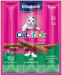 Vitakraft Cat-Stick Mini Katzensnack Ente und Kaninchen 60 x 6g - 60 x 6 g – Bild 1 von 3