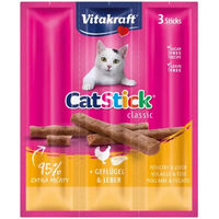 Produktbild von Vitakraft Cat-Stick Mini Katzensnack Geflügel und Leber 18 g - 3 x 6 g