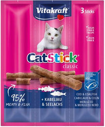Vitakraft Cat Stick Mini Katzensnack Kabeljau und Seelachs MSC 20 x 18 g - 3 x 6 g – Bild 1 von 4