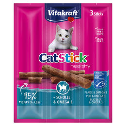 Vitakraft Cat Stick mini Katzensnack Scholle und Omega 3 für Haut und Fell 18 g - 18 g – Bild 1 von 4