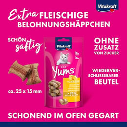 Vitakraft Cat Yums Geflügel Leckerli für erwachsene Katzen 40g - 3 x 40 g – Bild 1 von 5
