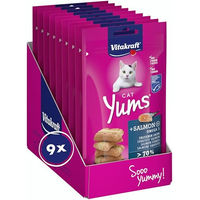 Produktbild von Vitakraft Cat Yums Katzensnack mit Lachs für Haut und Fell 9 x 40g