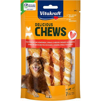 Produktbild von Vitakraft Delicious Chews Kauspirale Huhn und Rind Kausnack ohne Zucker 4x7 Stück
