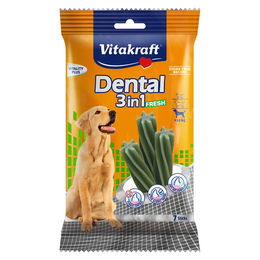Produktbild von Vitakraft Dental 3in1 Fresh Zahnpflege-Snack Geflügel Zuckerfrei Mittel 180 g - 7 x 180 g