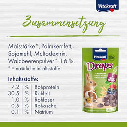 Vitakraft Drops Nager Leckerlies Waldbeere ohne Zuckerzusatz 75g - 9 x 75 g – Bild 1 von 8
