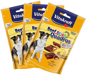 Produktbild von Vitakraft Hundesnack Beef-Stick Quadros Käse mit Rind ohne Farb- und Aromastoffe