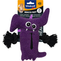 Produktbild von Vitakraft Hundespielzeug Monster Party aus Filz für kleine bis mittelgroße Rassen Lila
