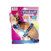 Produktbild von Vitakraft Katzengeschirr aus Nylon mit stufenlos verstellbarer Leine für erwachsene Katzen