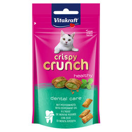 Vitakraft Katzensnack Crispy Crunch Dental mit Geflügel und Pfefferminzöl zur Zahnpflege 4x60g - 60 g – Bild 1 von 2