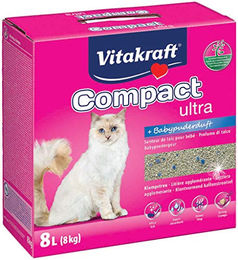 Vitakraft Katzenstreu Compact Ultra Plus Klumpstreu Babypuder 8 kg - 8 kg – Bild 1 von 8