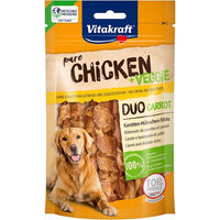 Produktbild von Vitakraft Kausnack Chicken Veggie Karottenstick mit Huhn ohne Konservierungsstoffe und Zucker 3x80g - 3 x 80 g