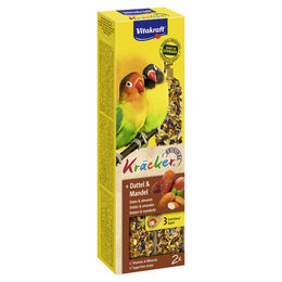 Produktbild von Vitakraft Kräcker Dattel & Mandel Knabberstangen für kleine Papageien und Agaporniden 2er Pack