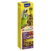 Produktbild von Vitakraft Kräcker Dattel & Nuss Snack für Papageien ohne tierisches Protein - 4 x 2 Stk.