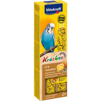 Produktbild von Vitakraft Kräcker Ei & Grassamen Snack für Großsittiche, 3 Stück
