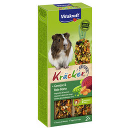 Produktbild von Vitakraft Kräcker Gemüse & Rote Beete Snack für Meerschweinchen ohne tierisches Protein und zuckerfrei - 2 x 10 Stk.
