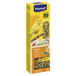 Produktbild von Vitakraft Kräcker Honig & Sesam Knabberstangen für Kanarienvögel ohne tierisches Protein 10 Stück - 10 x 2 Stk.