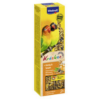 Produktbild von Vitakraft Kräcker Honig & Sesam Knabberstangen für Papageien und Agaporniden ohne tierisches Protein