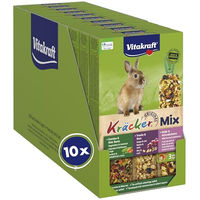 Produktbild von Vitakraft Kräcker Mix Nagersnack für Zwergkaninchen mit Gemüse Rote Beete Traube Nuss Waldbeere und Holunderbeere ohne Zucker und Getreide 10x 168g - 10 x 168 g